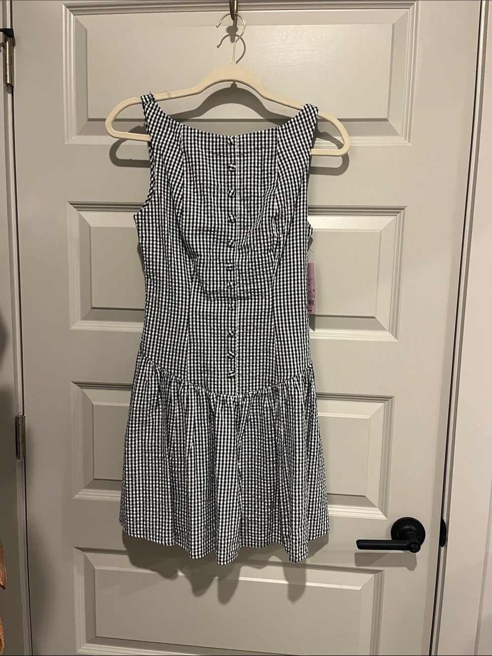 Gingham drop waist dress NWT XS